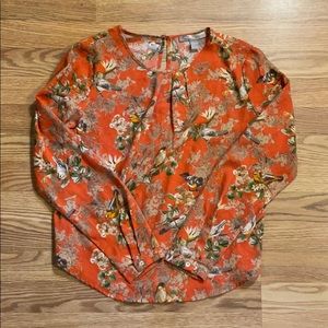 Bird-Patterned Blouse